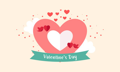 Valentines day background with heart shaped balloons illustration