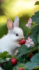white rabbit in the garden