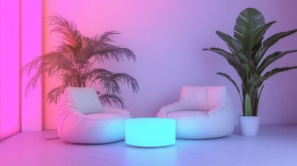 Obraz premium Stylish seating area with modern decor.
