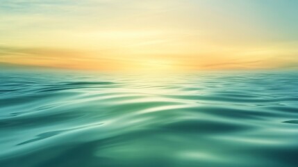 Obraz premium Tranquil ocean waves under a colorful sunset.