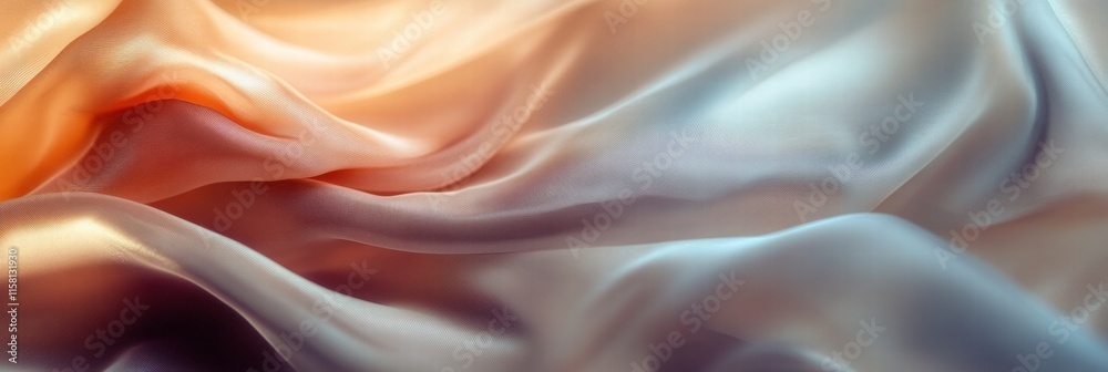 Poster Luxurious silk fabric drapes gracefully showcasing soft colors and subtle textures in a stylish setting. Generative AI