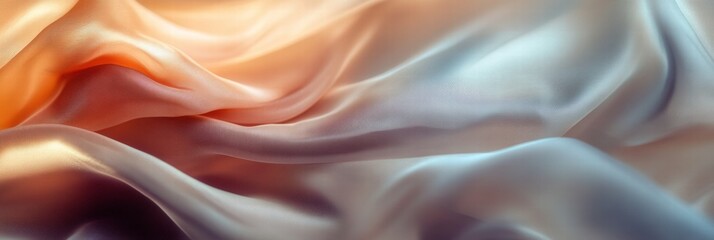 Obraz premium Luxurious silk fabric drapes gracefully showcasing soft colors and subtle textures in a stylish setting. Generative AI