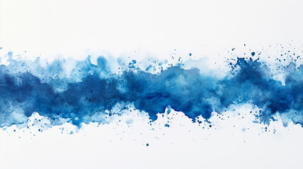 Obraz premium Abstract Blue Watercolor Wave on White Background