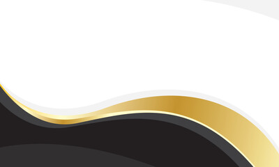 Fototapeta premium Stylish wave abstract black and gold background