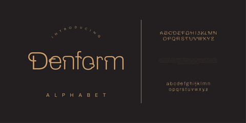 Denform creative modern geometric urban alphabet font. Digital abstract futuristic, game, techno, robot, music, logo, sport, minimal technology typography. Simple numeric vector illustration