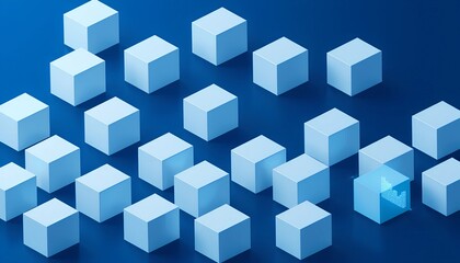 Tech-Inspired Visuals: Abstract Background with a Blue and White Grid Pattern