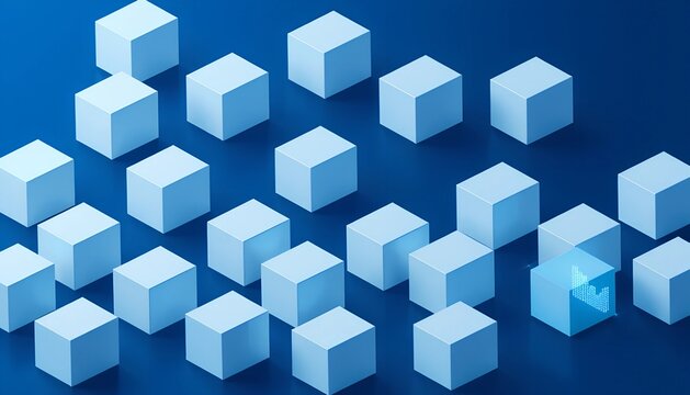 Tech-Inspired Visuals: Abstract Background with a Blue and White Grid Pattern