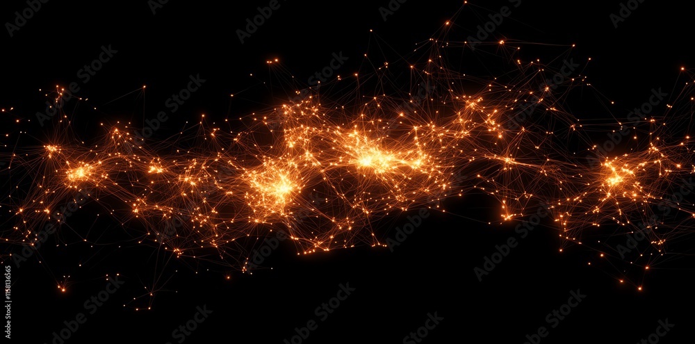 Aufkleber Abstract visualization of interconnected nodes and pathways resembling a cosmic network.
