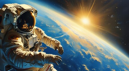 Floating Between Worlds: An Astronaut’s Perspective in Space  .