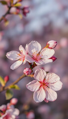 Beautiful sakura flowers isolated on white, 8k