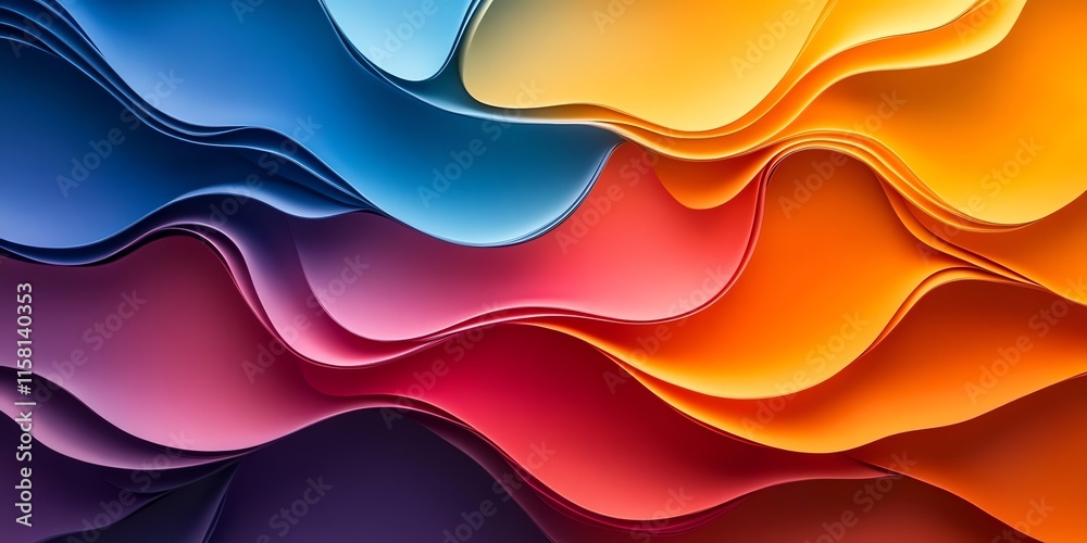 Aufkleber A vibrant abstract design featuring flowing waves of color in a dynamic composition.