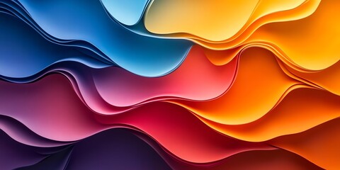 Obraz premium A vibrant abstract design featuring flowing waves of color in a dynamic composition.