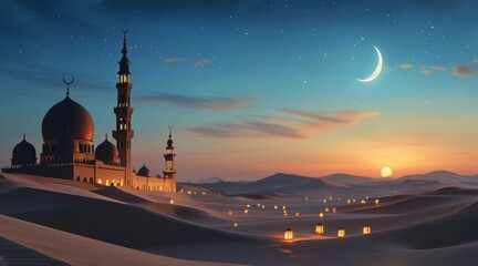 Moonlit Serenity: A Sacred Night in the Desert  .