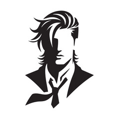 silhouette of a Business man, best for logo design, business man with coat silhouette, 