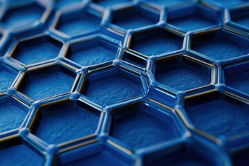 Abstract blue honeycomb pattern. Ideal for tech, science, or network concepts.