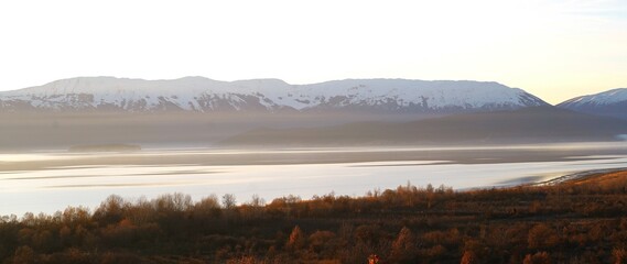 sunrise over the lake