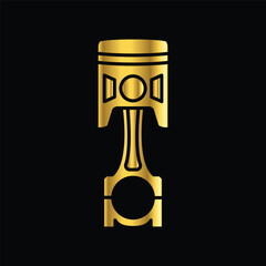 high quality modern gold color piston icon  with minimalist design for digital and print projects