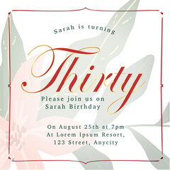 free vector special border watercolor birthday card invitation party template mockup grandma birthday
