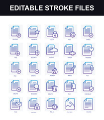 Editable Stroke Files Gradien 25 icon Collections	