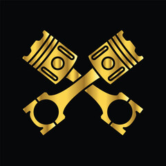 high quality modern gold color piston icon  with minimalist design for digital and print projects