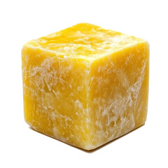 real raw butter cube isolate on white