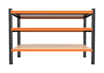 Warehouse Shelf Isolated on White Background - Storage Rack