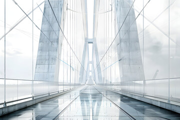 Modern Suspension Bridge: Engineering Marvel of Civil Infrastructure for Load Distribution and Environmental Stress Resistance