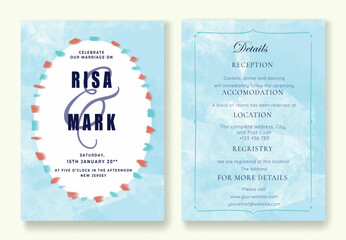 free vector special border watercolor flower set of wedding card simple minimalist invitation template mockup