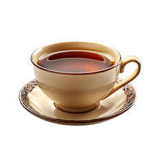 A cup of tea on a saucer Transparent Background.