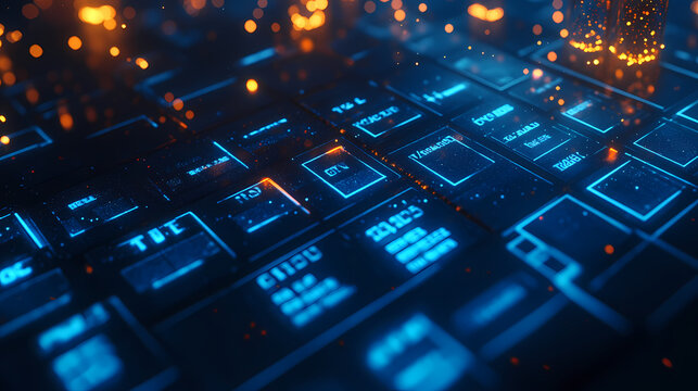 Focus on chemical element cobalt illuminated in periodic table of elements. 3d rendering. Cobalt. Illustration