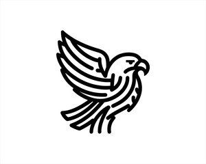 Eagle Logo Design Vector Template. Black and white silhouette eagle vector illustration.