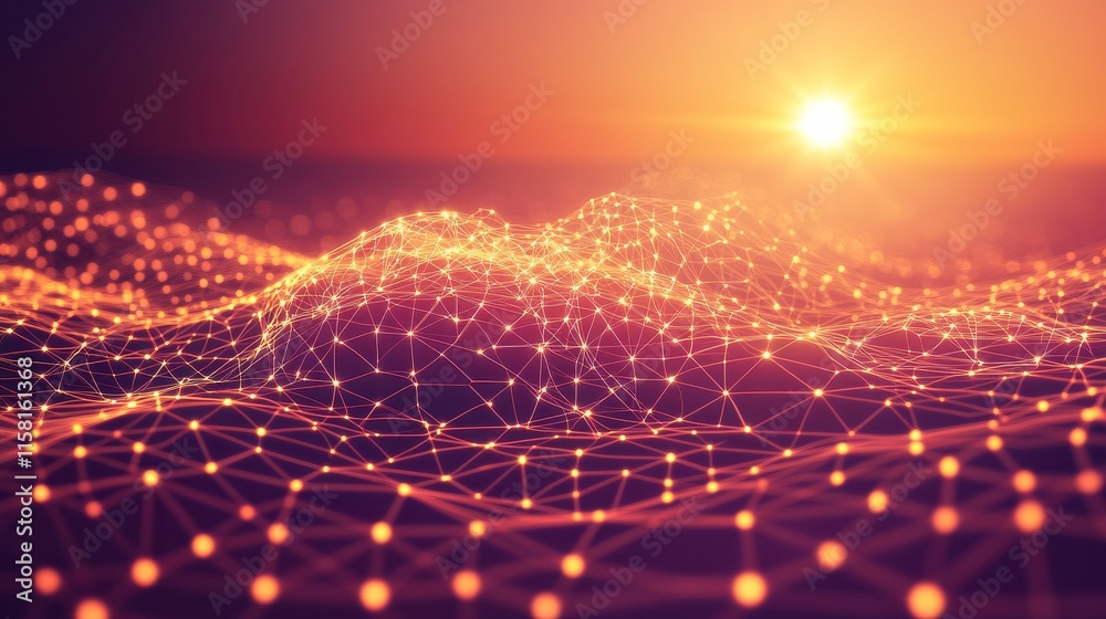 Poster abstract data flow with soft light and clean background