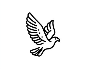 Obraz premium Eagle Logo Design Vector Template. Black and white silhouette eagle vector illustration.