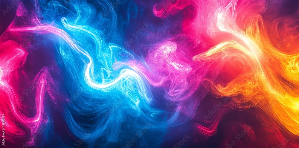 Aufkleber Abstract swirling patterns of vibrant colors creating a dynamic, ethereal effect.