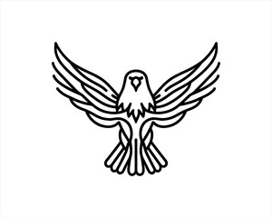 Eagle Logo Design Vector Template. Black and white silhouette eagle vector illustration.