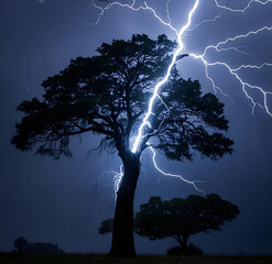 lightning in the forest