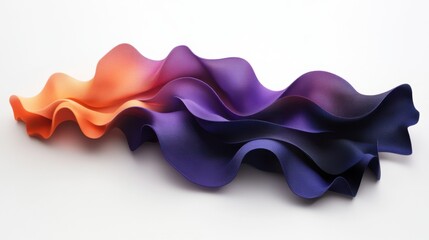 Abstract Purple and Orange Wave Form: A Study in Color Gradient and Fluid Dynamics
