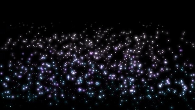 Particles, 4K, black background, gradient, special effects, fantasy, animation, background, particles, material, motion, simple, effect, space, purple, blue, flow, Ramune, glow