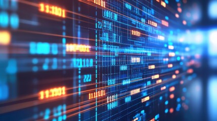 Data Flow with Bright Imagery and Clean Background