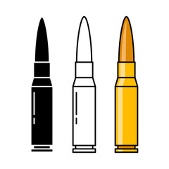 Vector Cartoon Bullet Flat Design Illustration