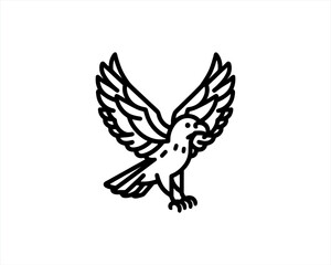 Eagle Logo Design Vector Template. Black and white silhouette eagle vector illustration.