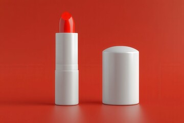 Obraz premium Vibrant Red Lipstick on Minimalist Background