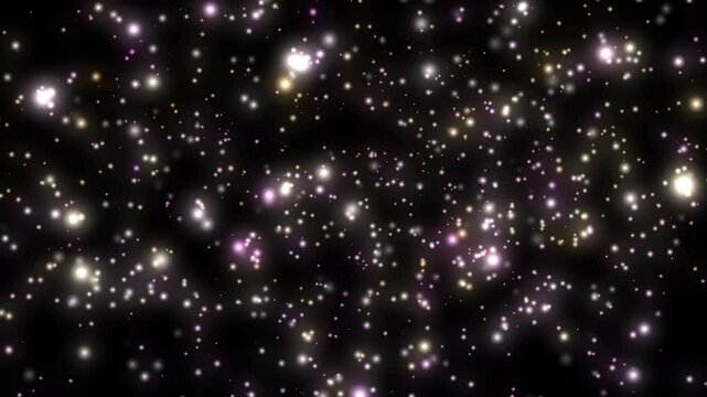 Particles, 4K, black background, gradient, special effects, fantasy, animation, background, particles, material, motion, simple, effect, space, purple, yellow, flow, Ramune, glow, cross, light