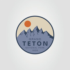 mountain or grand teton national park logo vector illustration design