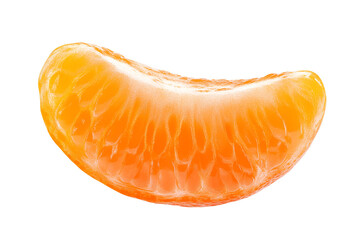 Orange mandarin segment isolated on transparent background