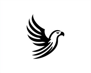 American Eagle logo design vector template. Black and white silhouette eagle vector illustration.