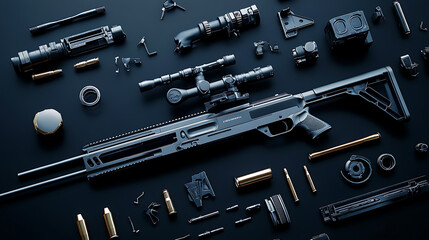 Rifle parts, wallpaper,  weapon technology for shooting with precision at long range.