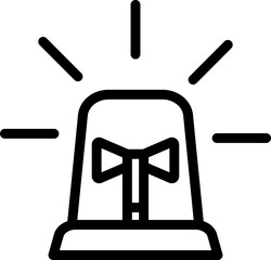 Police Siren Line Icon