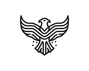 Eagle Logo Design Vector Template. Black and white silhouette eagle vector illustration.