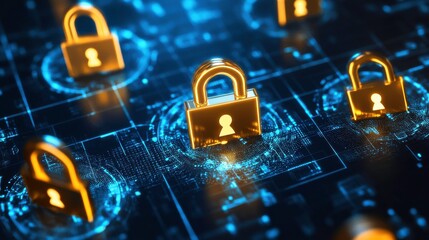 Minimalist Tech Overlay with High Contrast Locks